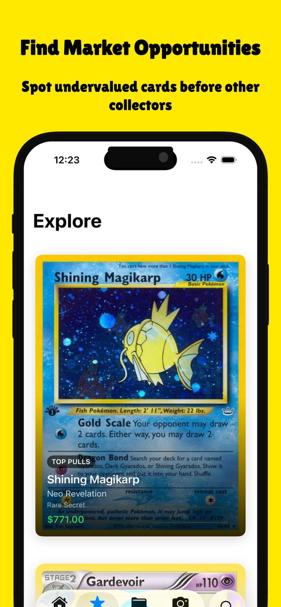 Explore screen highlighting Shining Magikarp valued at $771